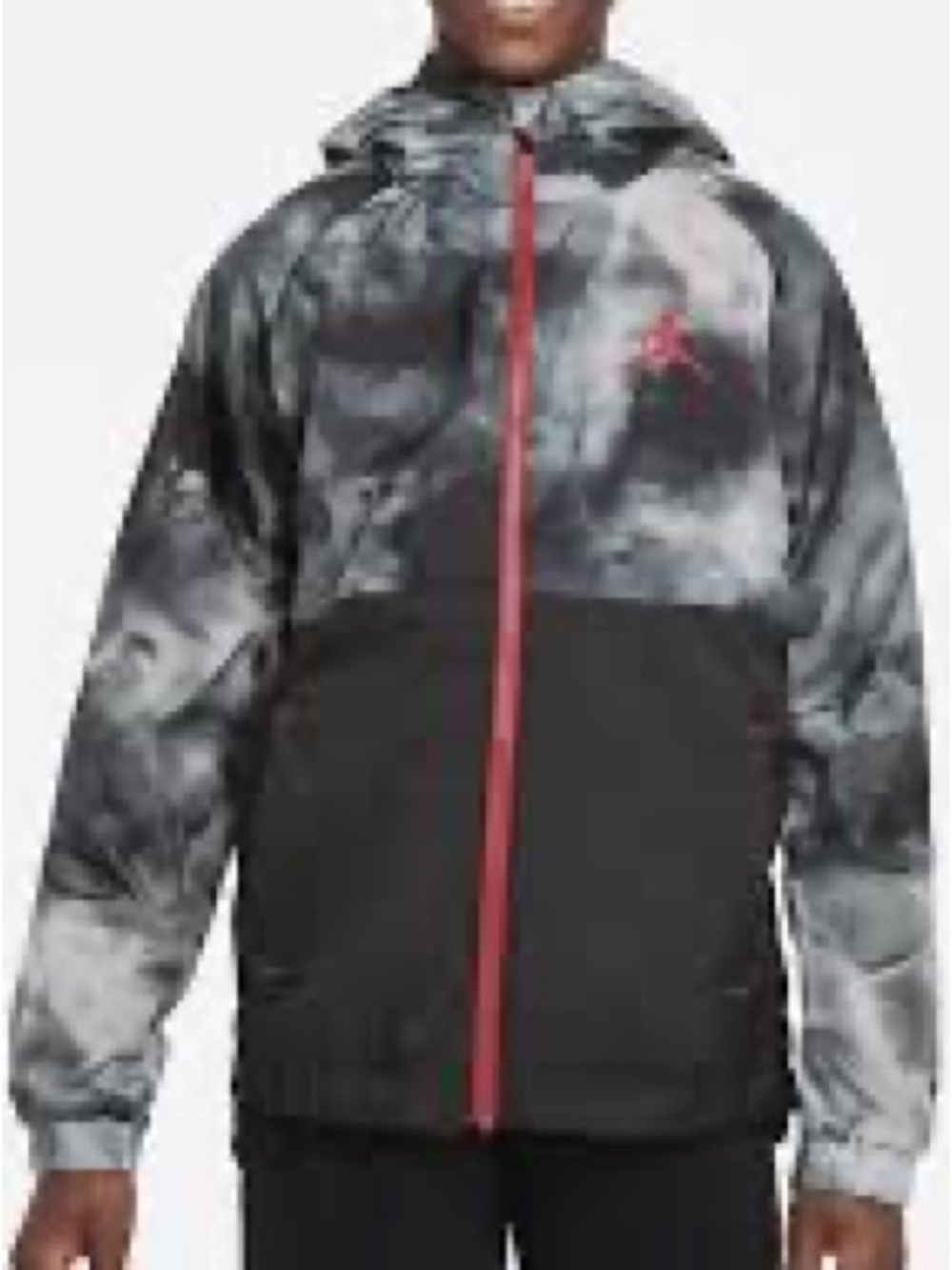 Jordan Windbreaker Jacket in Black, Gray & Red